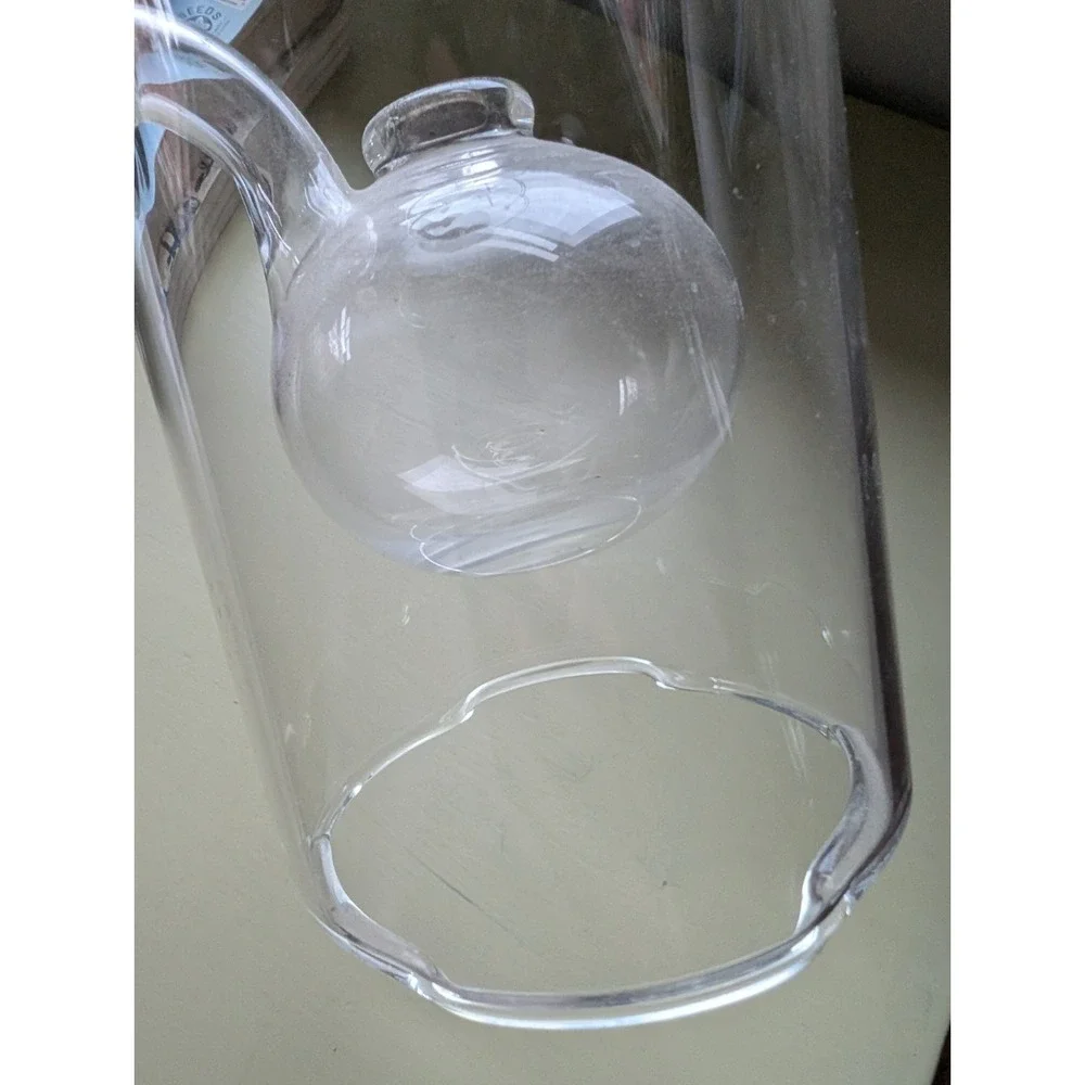 Vintage 9in Glass Oil Lamp Cylinder Hurricane‎